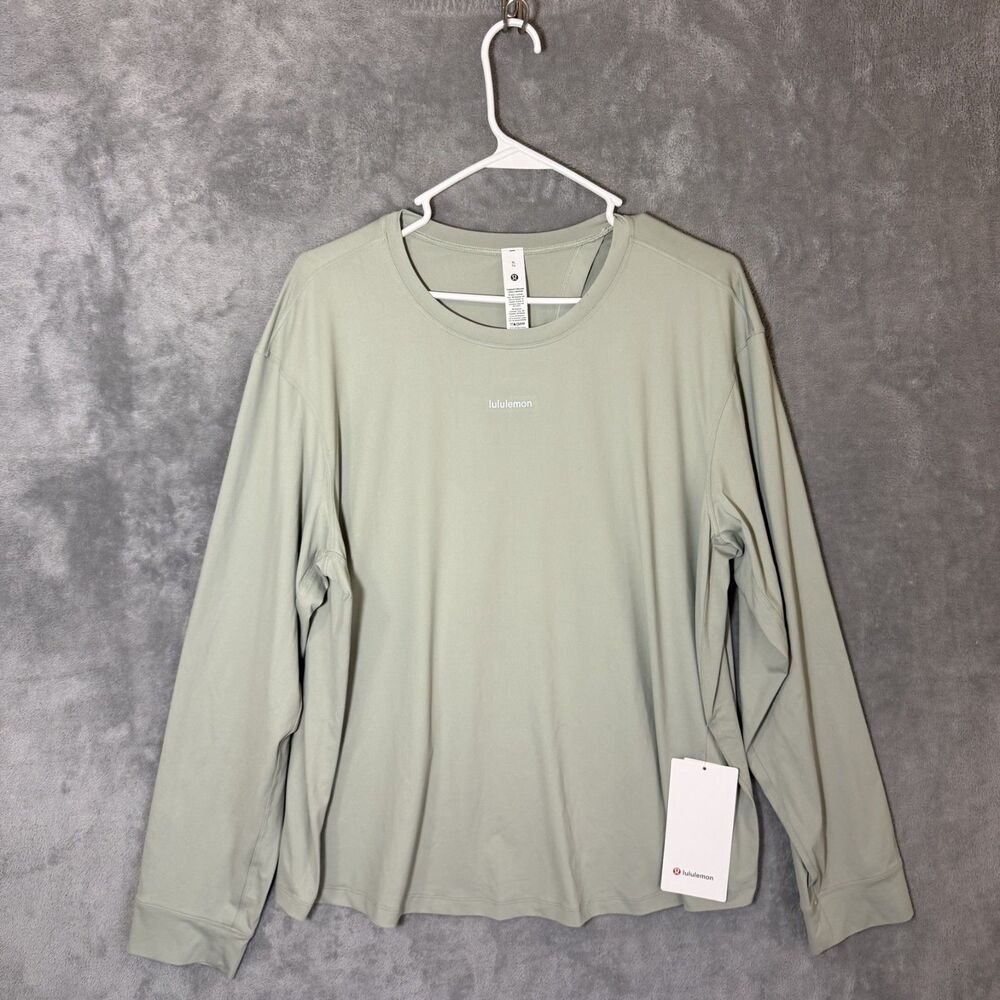NWT Lululemon hirt XL Pace Crush Cross Back Sage Green Long Sleeve Athletic